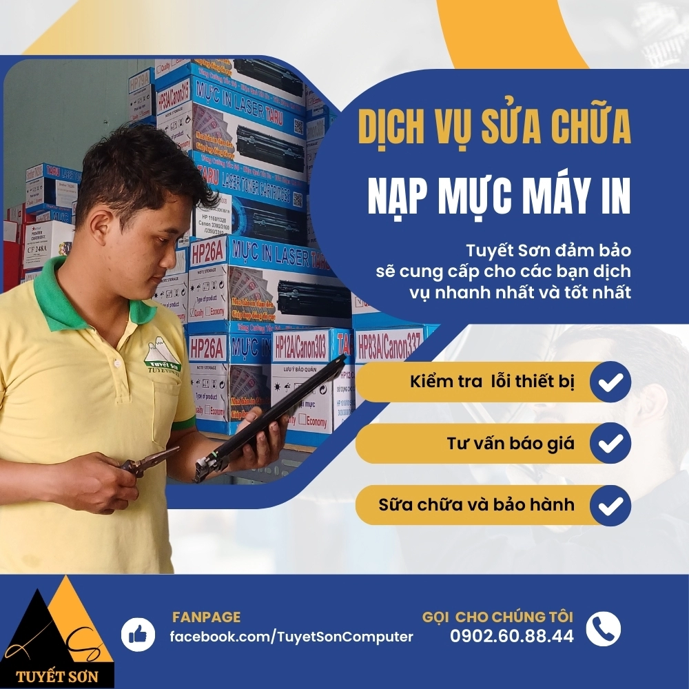 Dịch vụ nạp mực máy in Tuyết Sơn