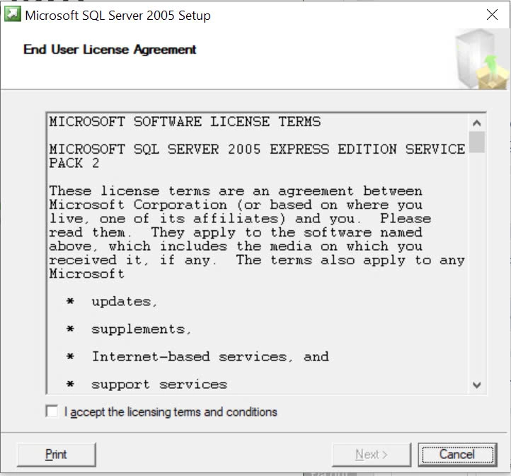 C&agrave;i đặt hệ quản trị cơ sở dữ liệu SQL server 2005 cho phần mềm chấm c&ocirc;ng mitapro