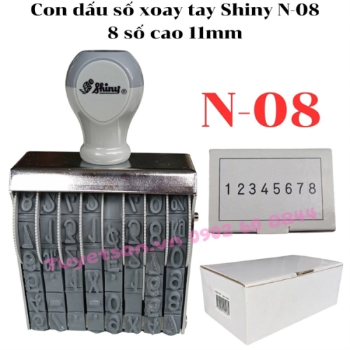 Con dấu số xoay tay Shiny N-08 8 số cao 11mm