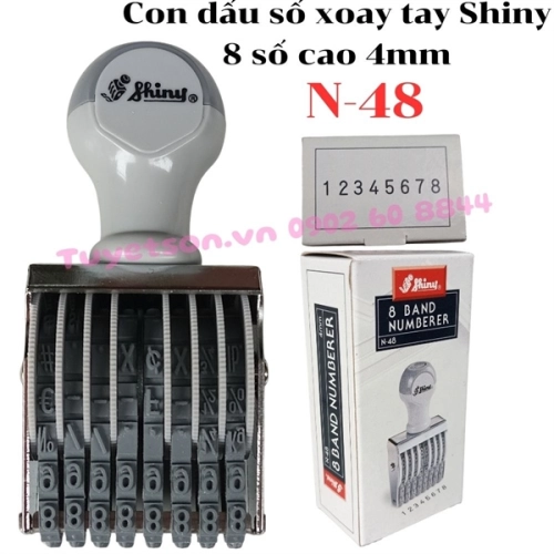Con dấu số xoay tay Shiny N-48 8 số cao 4mm