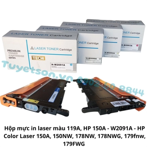 Hộp mực in laser m&agrave;u 119A TECH - HP Color Laser 150A 150NW 178NW 178NWG 179fnw 179FWG