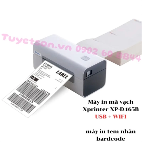 Máy in mã vạch Xprinter XP-D465B USB + Bluetooth, máy in tem nhãn bardcode