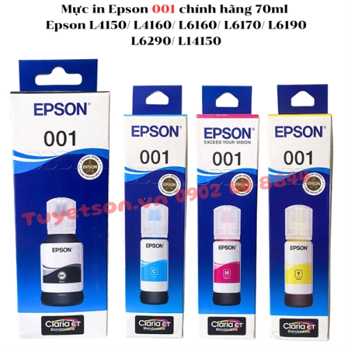 Mực in Epson 001 chính hãng- Epson L4150/ L4160/ L6160/ L6170/ L6190 / L6290/ L14150