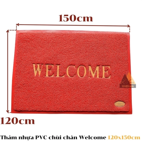 Thảm nhựa PVC chùi chân Welcome 120x150cm