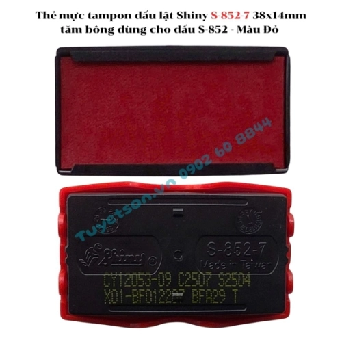 Thẻ mực tampon dấu lật Shiny S-852-7 38x14mm - tăm bông dùng cho dấu S-852